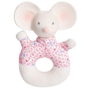 TIKIRI Floral Pink Mouse Rattle Toy
